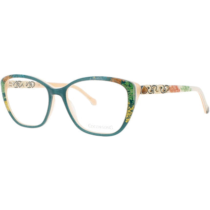 Coco Song Women's Eyeglasses - Green/Beige Plastic Cat Eye | JUST JULIET CV236.01-09 ,