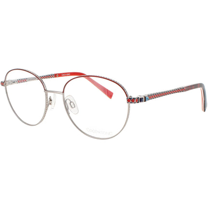 Coco Song Women's Eyeglasses - Red/Silver Metal Round Frame | WITHOUT ME CV242.01-09 ,