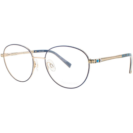 Coco Song Women's Eyeglasses - Blue/Gold Metal Round Frame | WITHOUT ME CV242.02-09 ,