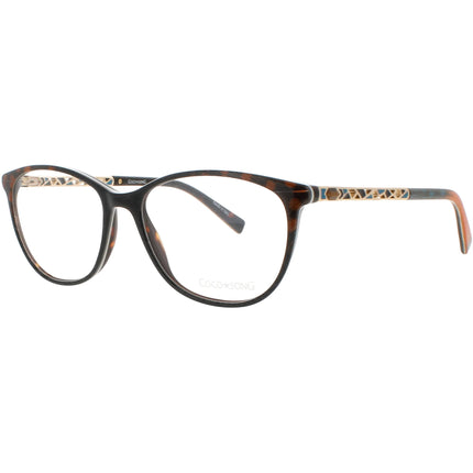 Coco Song Women's Eyeglasses - Black/Brown Acetate Cat Eye | LIFE STYLE CV215.01-09 ,