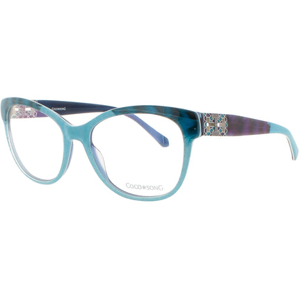 Coco Song Women's Eyeglasses - Blue Plastic Cat Eye Frame | JUST ILLUSION CV166.03-09 ,