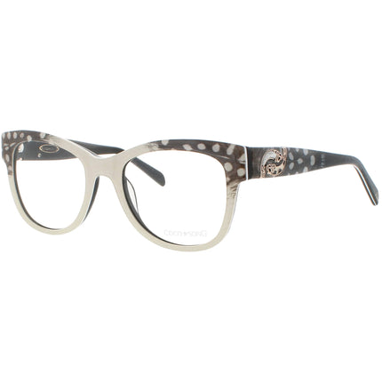Coco Song Women's Eyeglasses - Black White Cat Eye Frame | LOVE PLEASE CV167.02-09 ,