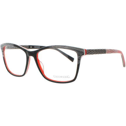 Coco Song Women's Eyeglasses - Black/Red Plastic Rectangular | MY LIFE CV192.01-09 ,