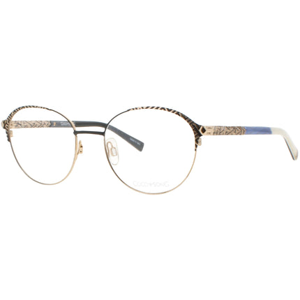 Coco Song Women's Eyeglasses - Gold Metal Full Rim Oval Frame | RISING SUN CV206.01-09 ,