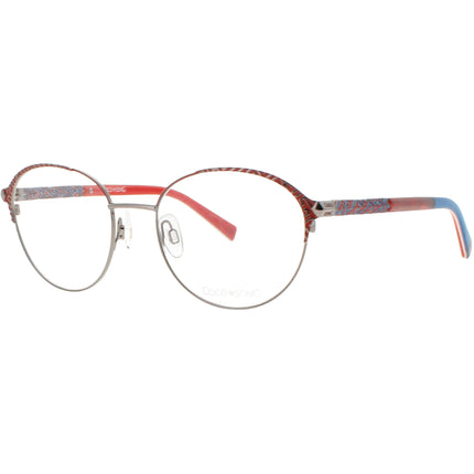 Coco Song Women's Eyeglasses - Red Metal Full Rim Oval Frame | RISING SUN CV206.03-09 ,