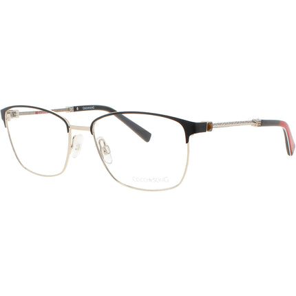 Coco Song Women's Eyeglasses - Black/Gold Metal Square Frame | SKY LIGHT CV185.01-09 ,