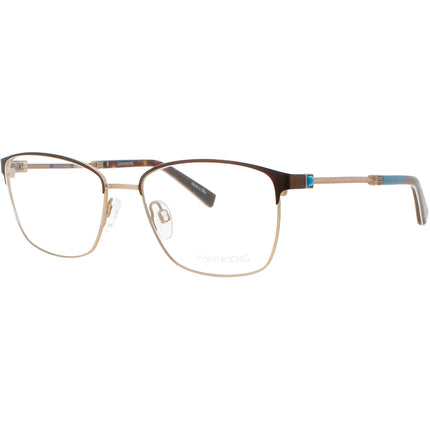 Coco Song Women's Eyeglasses - Brown/Gold Metal Square Frame | SKY LIGHT CV185.03-09 ,