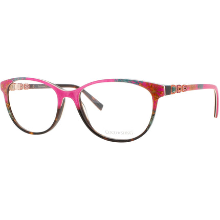 Coco Song Women's Eyeglasses - Pink Black Plastic Cat Eye | SHERRY RED CV254.02-09 ,
