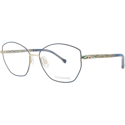 Coco Song Women's Eyeglasses - Blue Metal Irregular | SURFING DOLPHIN CV228.02-09 ,