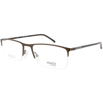 Elasta Unisex Eyeglasses - Brown Metal Half Rim Rectangular Shape Frame | E7233 04IN ,