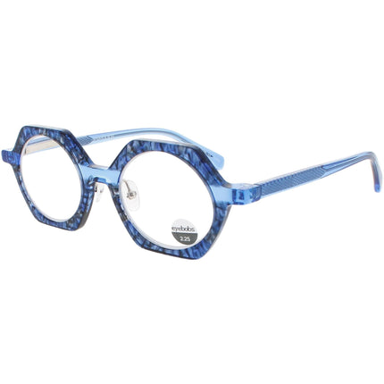 Eyebobs Women's Eyeglasses - Blue Pattern/Blue Crystal Acetate Geometric | 3385 59 ,