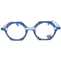 Eyebobs Women's Eyeglasses - Blue Pattern/Blue Crystal Acetate Geometric | 3385 59 ,