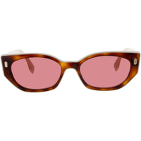 Fendi Women's Sunglasses - White/Havana/Pink Acetate Cat Eye Frame | FE40018I 53S ,