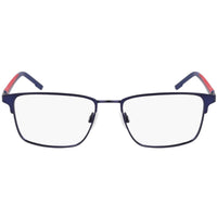 Flexon Men's Eyeglasses - Satin Navy/Red Metal Full Rim Rectangular Frame | E1154 419 ,