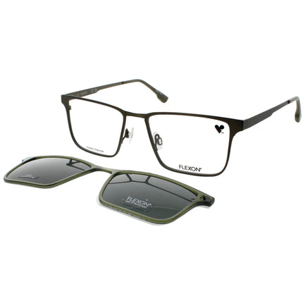 Flexon Men's Eyeglasses - Matte Moss Metal Rectangular Frame | FLX1006MAG-SET 310 ,