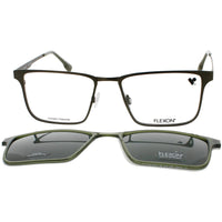 Flexon Men's Eyeglasses - Matte Moss Metal Rectangular Frame | FLX1006MAG-SET 310 ,