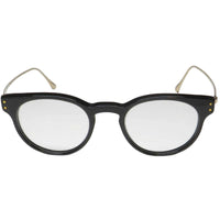 Harry Lary Unisex Eyeglasses - Black/Gold Acetate/Metal Full Rim Oval | BREEZY 101 ,