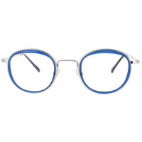 Harry Lary Men's Eyeglasses - Blue/Silver Acetate Full Rim Round Frame | DERBY 384 ,