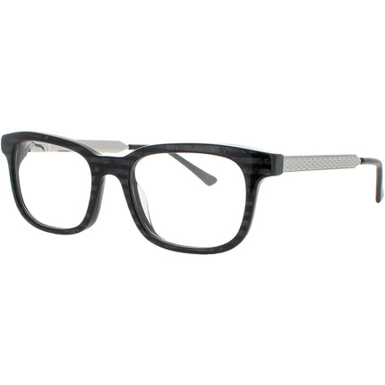 Harry Lary Men's Eyeglasses - Black/Grey/Stripes Acetate Square Frame | JUMPY E00 ,