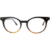 Harry Lary Unisex Eyeglasses - Black/Tortoise Acetate Full Rim Round | FLIPPY 252 ,