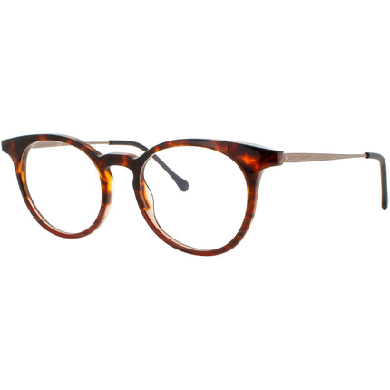 Harry Lary Unisex Eyeglasses - Red/Black Acetate/Metal Full Rim Oval Frame | SIZY V415 ,