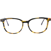 Harry Lary Unisex Eyeglasses - Orange/Black Acetate/Metal Square | PROXIMITY V043 ,