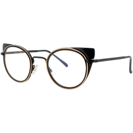 Harry Lary Women's Eyeglasses - Black/Gold Acetate/Metal Cat Eye Frame | DEVILY 101 ,