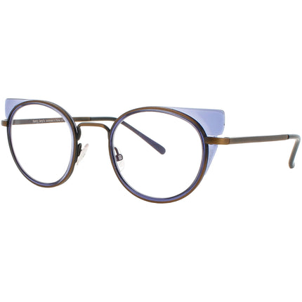 Harry Lary Women's Eyeglasses - Blue/Bronze Acetate/Metal Cat Eye Frame | DEVILY 2260 ,