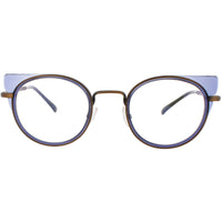 Harry Lary Women's Eyeglasses - Blue/Bronze Acetate/Metal Cat Eye Frame | DEVILY 2260 ,