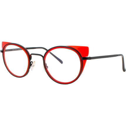 Harry Lary Women's Eyeglasses - Black/Red Acetate/Metal Cat Eye Frame | DEVILY 462 ,