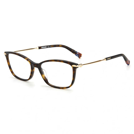 Missoni Women's Eyeglasses - Havana Plastic Full Rim Rectangular Frame | MIS 0058 0086 ,