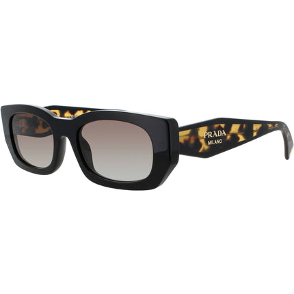 Prada Women's Sunglasses - Black/Brown Acetate Rectangular Frame | PR-B05S 3890A7 ,