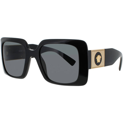 Versace Women's Sunglasses - Black/Gold Acetate Full Rim Square Frame | VE4405 GB1/87 ,