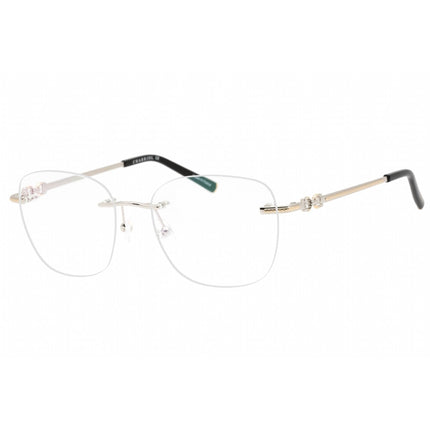 Charriol Women's Eyeglasses - Shiny Silver God/Black Metal Square Frame | PC71072 C02 ,