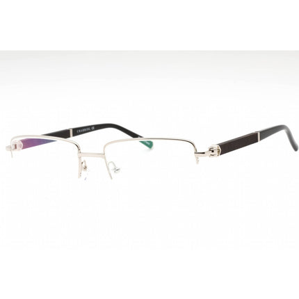 Charriol Men's Eyeglasses - Shiny Silver Black Metal Rectangular Frame | PC75108 C02 ,