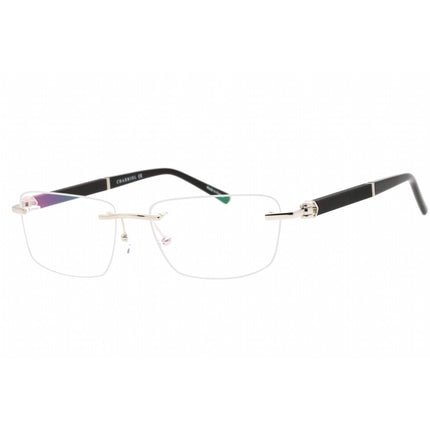 Charriol Men's Eyeglasses - Shiny Silver Black Metal Rectangular Frame | PC75109 C02 ,