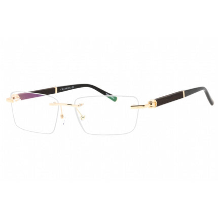 Charriol Men's Eyeglasses - Shiny Gold Black Metal Rectangular Frame | PC75109 C03 ,