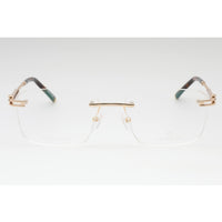 Charriol Men's Eyeglasses - Shiny Gold/Tortoise Metal Square Rimless | PC75115 C01 ,