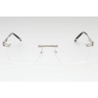 Charriol Men's Eyeglasses - Shiny Silver/Grey Horn Metal Square Frame | PC75115 C02 ,