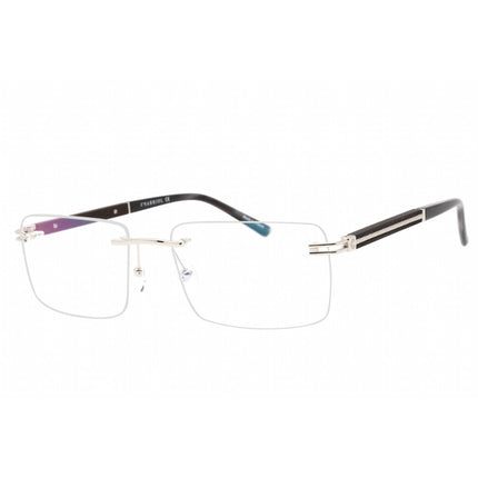 Charriol Men's Eyeglasses - Shiny Silver/Grey Horn Metal Rimless Frame | PC75118 C02 ,