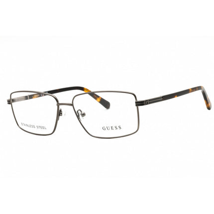 Guess Men's Eyeglasses - Matte Gunmetal Metal Rectangular Full Rim Frame | GU50061 009 ,