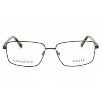 Guess Men's Eyeglasses - Matte Gunmetal Metal Rectangular Full Rim Frame | GU50061 009 ,