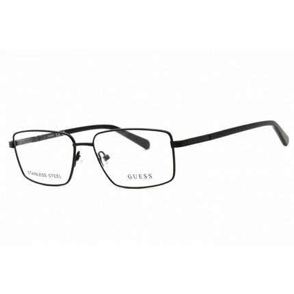 Guess Men's Eyeglasses - Matte Black Metal Rectangular Full Rim Frame | GU50061 002 ,