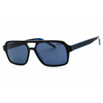 Hugo Men's Sunglasses - Black Blue Plastic Square Full Rim Frame | HG 1241/S 0D51 KU ,