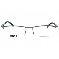 Hugo Boss Men's Eyeglasses - Gray Rubber Rectangular Half Rim Frame | 0940 02P5 00 ,