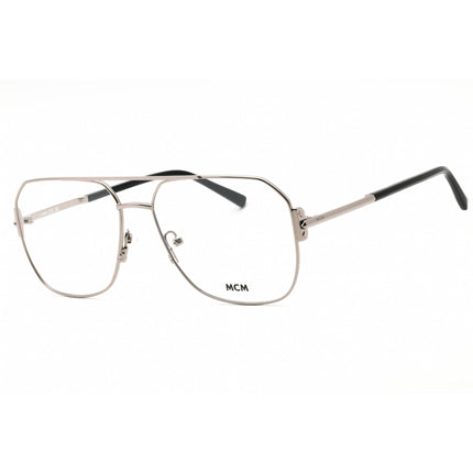 MCM Men's Eyeglasses - Shiny Light Ruthenium Metal Aviator Full Rim Frame | MW5007 014 ,