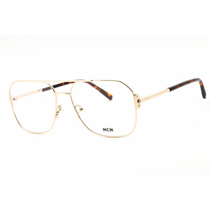 MCM Men's Eyeglasses - Shiny Pale Gold/Dark Havana Metal Aviator Frame | MW5007 032 ,