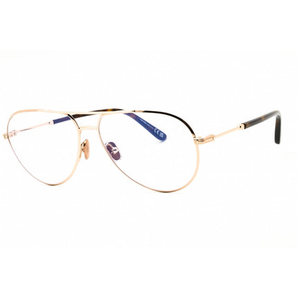Tom Ford Men's Eyeglasses - Shiny Rose Gold Metal Aviator Full Rim | FT5829-B 028 ,