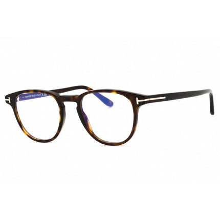Tom Ford Men's Eyeglasses - Dark Havana Acetate Round Full Rim Frame | FT5899-B 052 ,
