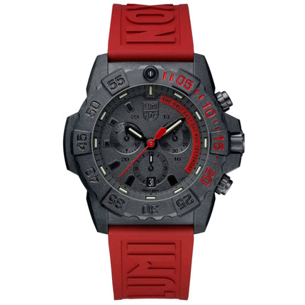 Luminox Men's Watch - Navy SEAL Quartz Black Dial Red Rubber Strap | XS.CE81.EY ,